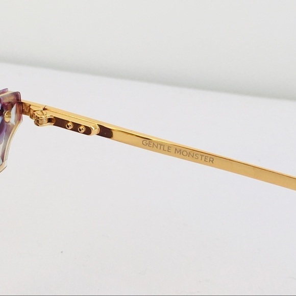 Gentle Monster Core 612 PD4 Clubmaster Gold Metal & Acetate Sunglasses - Picture 5 of 6